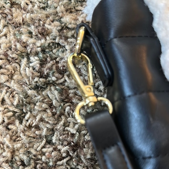 Aspen Black and White Mini Bag with Sherpa Trim - Picture 5 of 6